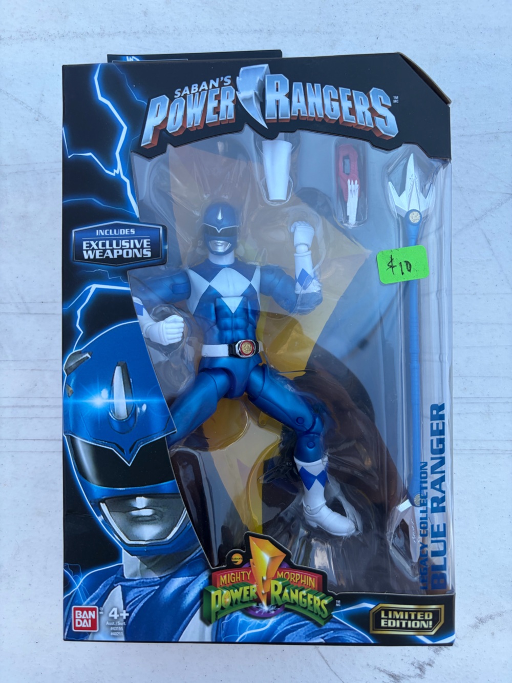 Power Ranger Blue Ranger Action Figure with White Accents - Mighty Morphin